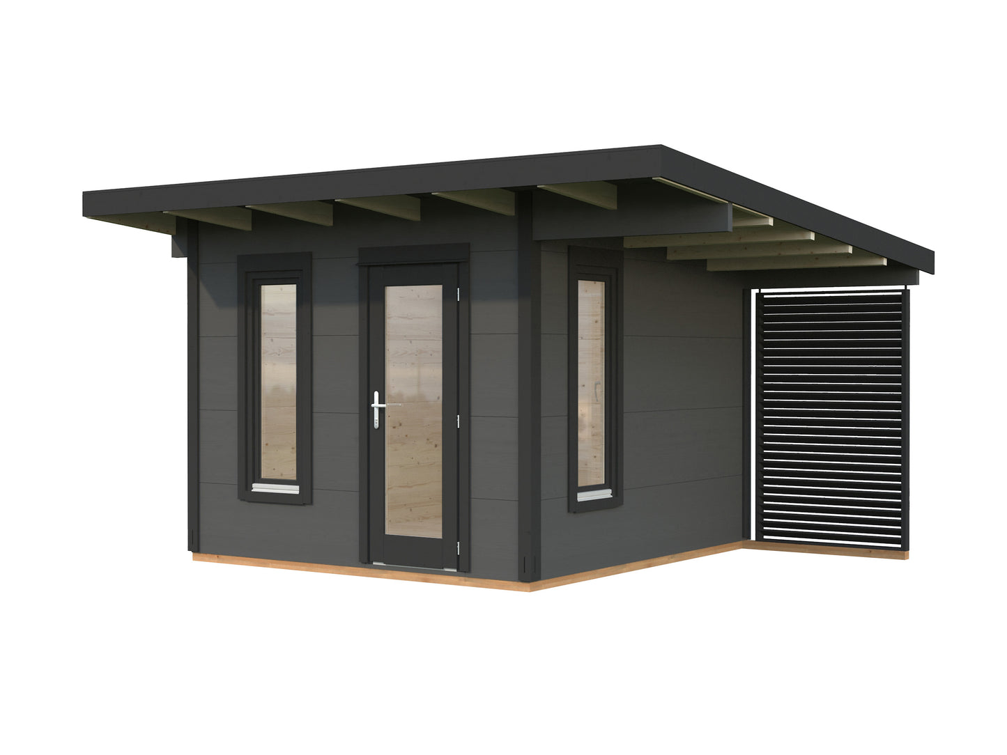 Palmako Grace 8,1+4,1 m2 - Lackiert dunkelgrau RAL7012 + anthrazit RAL7016