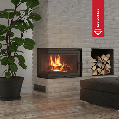 Kratki Kamineinsatz Gusseisen KRATKI SIMPLE links 8 kW Ø 200