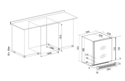 KBS Gastrotechnik Weinkühlschrank 2 Temperaturzonen Vino 163