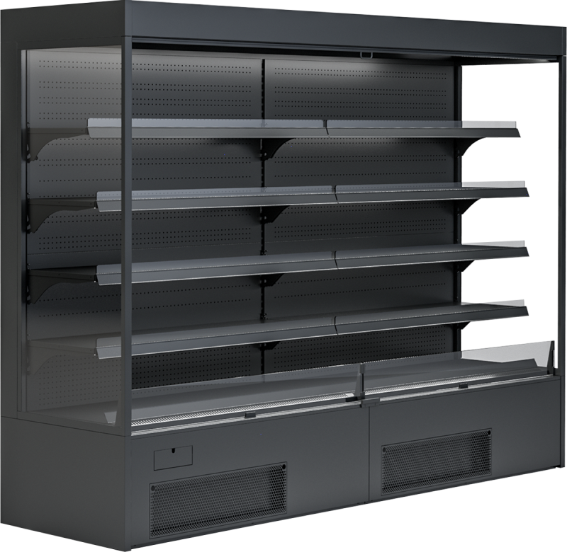 KBS Gastrotechnik Wandkühlregal Variant 257 Black Line mit Nachtrollo