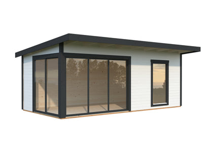Palmako Andrea 17,1 m2 Slide Plus - Lackiert dunkelgrau RAL7012 + anthrazit RAL7016