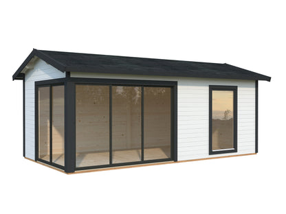 Palmako Amanda 17,1 m2 Slide - Lackiert hellgrau RAL7042 + anthrazit RAL7016