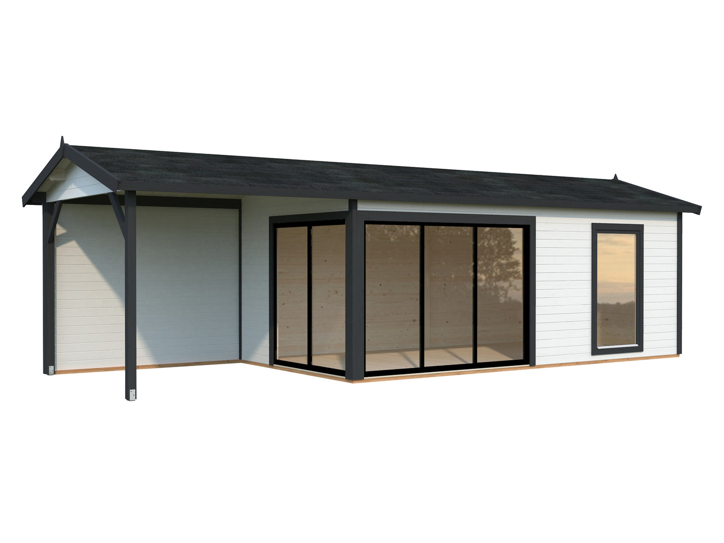 Palmako Amanda 17,1+7,8 m2 Slide Plus - Grau tauchgrundiert