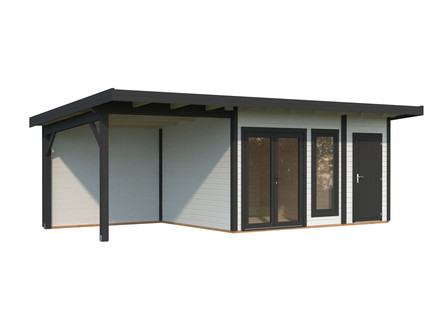 Palmako Aurelia 12,4+7,9 m2 - Lackiert dunkelgrau RAL7012 + anthrazit RAL7016