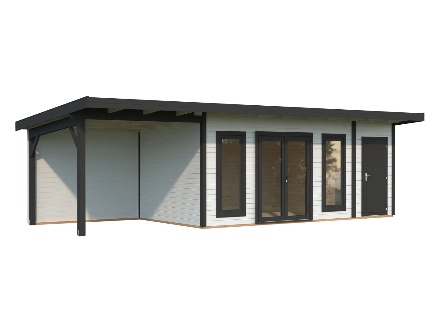 Palmako Aurelia 16,7+7,9 m2 - Lackiert dunkelgrau RAL7012 + anthrazit RAL7016