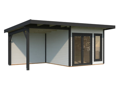 Palmako Aurelia 8,4+7,9 m2 - Lackiert dunkelgrau RAL7012 + anthrazit RAL7016