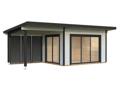 Palmako Grace 11,2+8,2 m2 - Lackiert dunkelgrau RAL7012 + anthrazit RAL7016