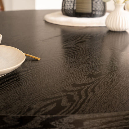 Home Deluxe Essgruppe Rund Ausziehbar AVENTURA inkl. Sternfuß - 120-160 x 120 cm Dark Oak 4 Stühle