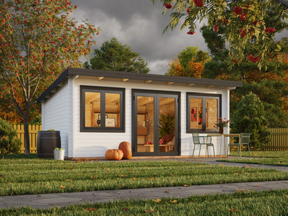Palmako Lisandra 19,4 m2 - Lackiert dunkelgrau RAL7012 + anthrazit RAL7016