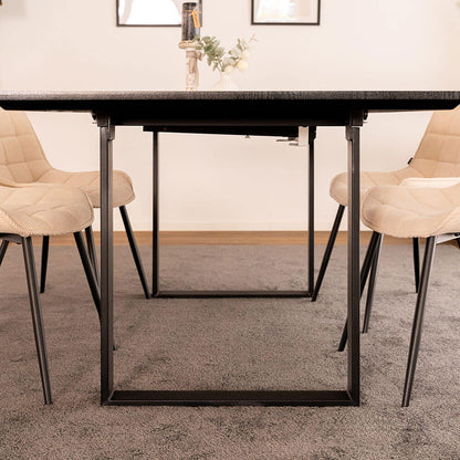 Home Deluxe Esstisch Eckig Ausziehbar AVENCIA inkl. U-Fuß - 160-200 x 100 cm Dark Oak