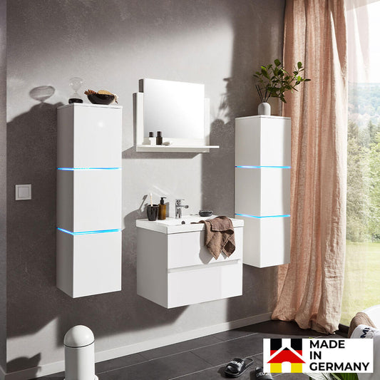Home Deluxe Badmöbel Komplettset WANGEROOGE DELUXE XL - Weiß Made in Germany
