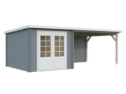 Palmako Ella 6,9+10,0 m2 - Lackiert dunkelgrau RAL7012 + weiß RAL9016
