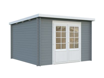 Palmako Ella 8,7 m2 - Lackiert dunkelgrau RAL7012 + weiß RAL9016