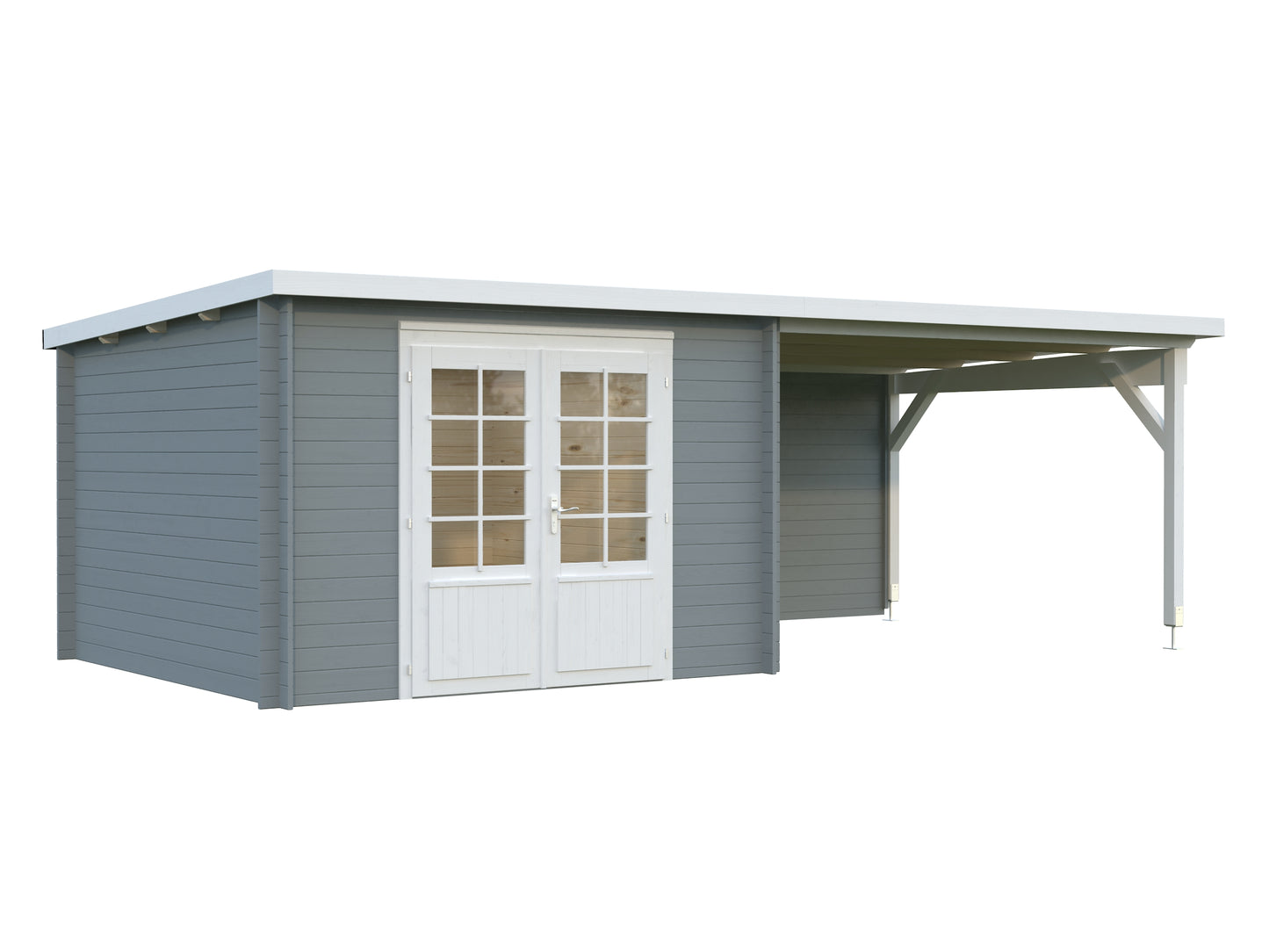 Palmako Ella 8,7+10,0 m2 - Lackiert dunkelgrau RAL7012 + anthrazit RAL7016
