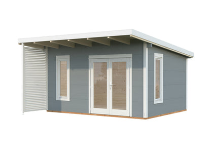 Palmako Grace 14,5 m2 - Lackiert hellgrau RAL7042 + weiß RAL9016