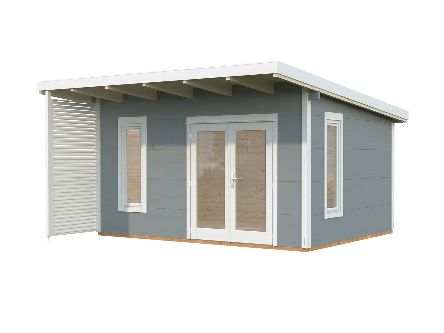 Palmako Grace 14,5 m2 - Lackiert hellgrau RAL7042 + anthrazit RAL7016