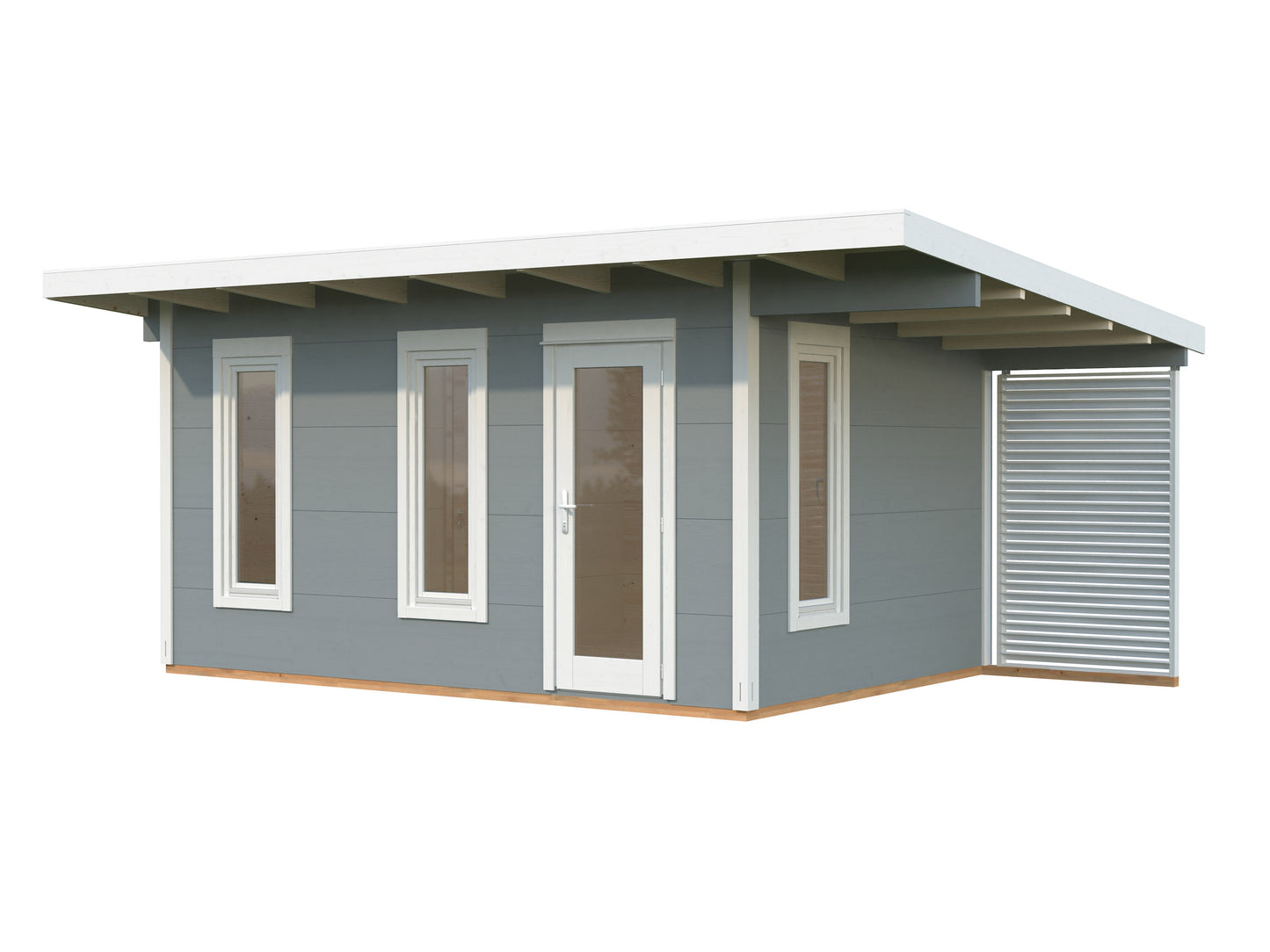 Palmako Grace 12,4+4,1 m2 - Lackiert hellgrau RAL7042 + anthrazit RAL7016