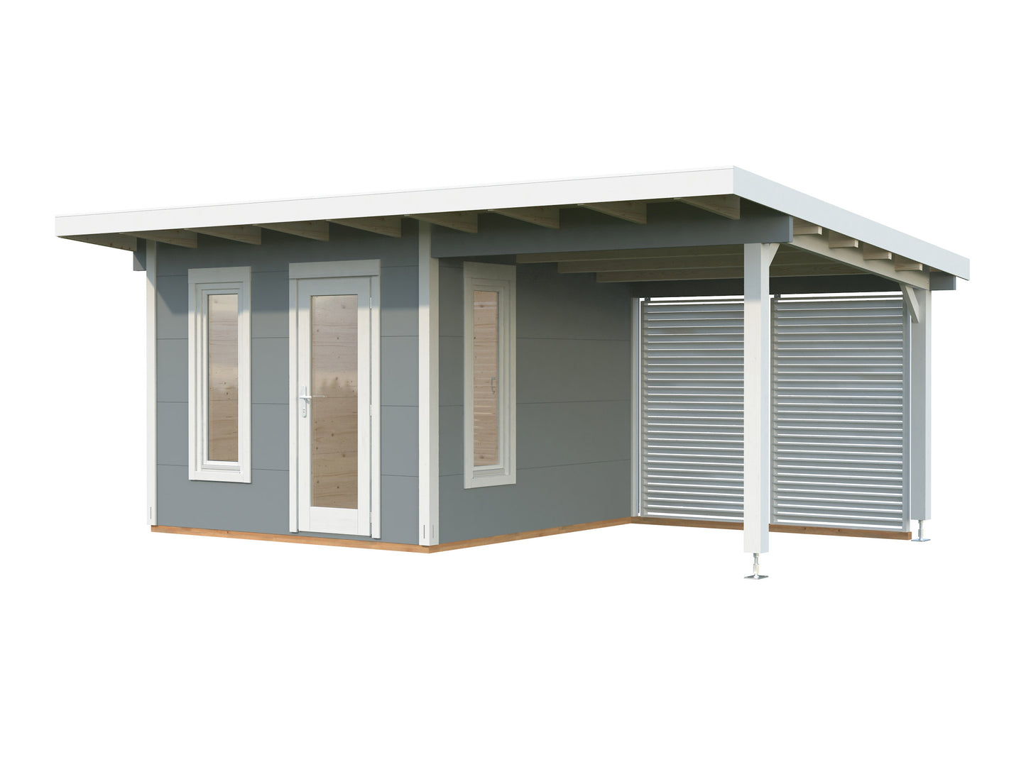 Palmako Grace 8,1+8,1 m2 - Lackiert dunkelgrau RAL7012 + anthrazit RAL7016