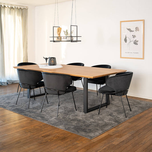 Home Deluxe Essgruppe Eckig AVENCIA inkl. U-Fuß - 240 x 120 cm Light Oak 6 Stühle