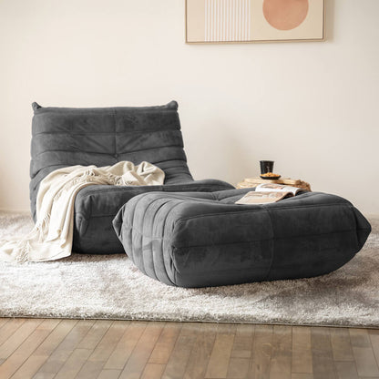 Home Deluxe Relaxsessel mit Hocker CHILL - Anthrazit