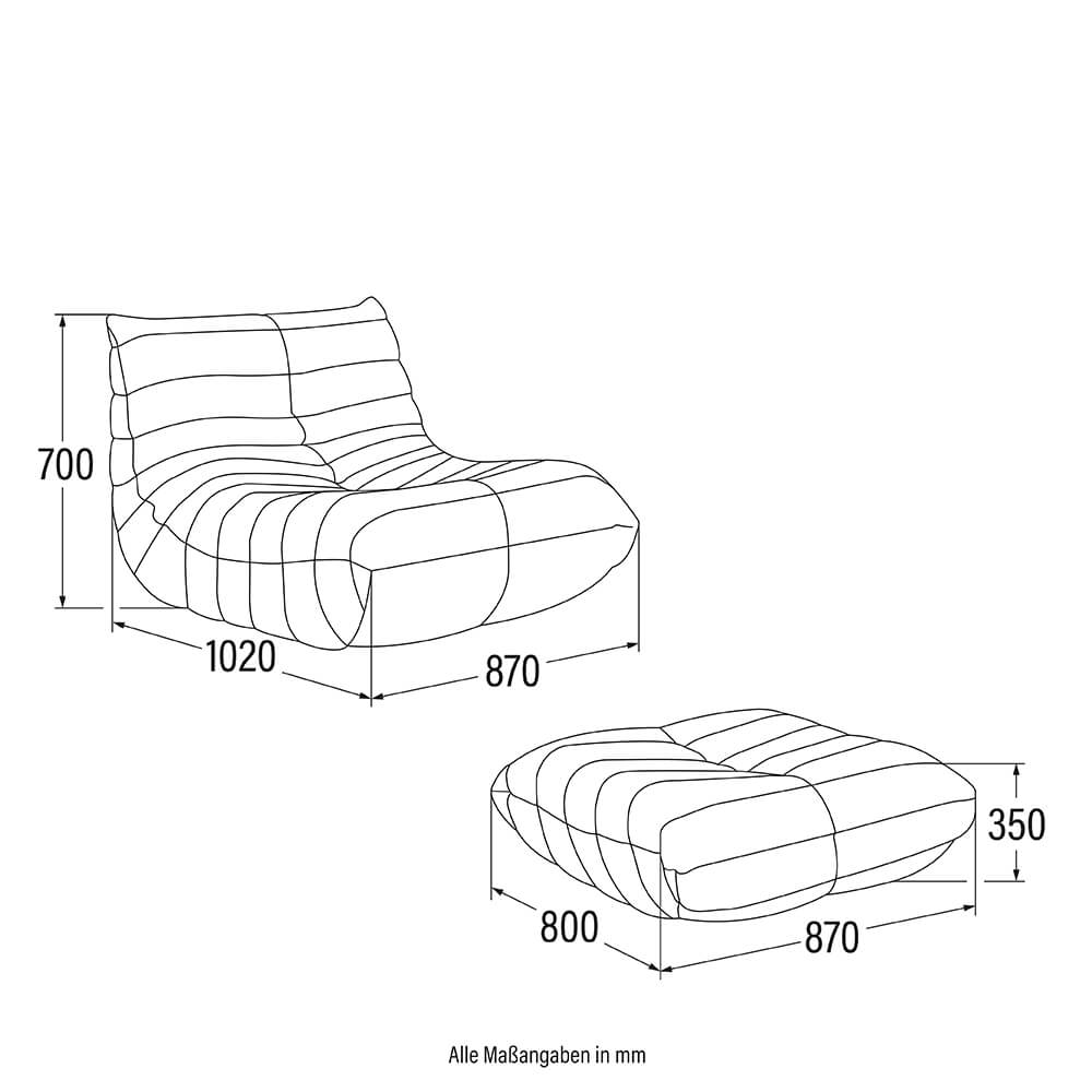 Home Deluxe Relaxsessel mit Hocker CHILL - Beige