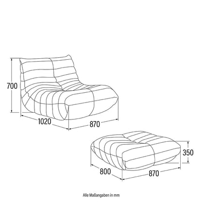 Home Deluxe Relaxsessel mit Hocker CHILL - Beige