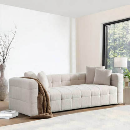 Home Deluxe Teddy Sofa Bouclé COMO - 236 x 68 cm Beige