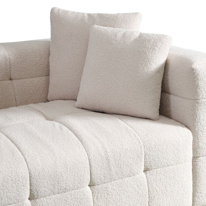 Home Deluxe Teddy Sofa Bouclé COMO - 236 x 68 cm Beige