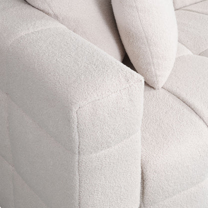 Home Deluxe Teddy Sofa Bouclé COMO - 236 x 68 cm Beige