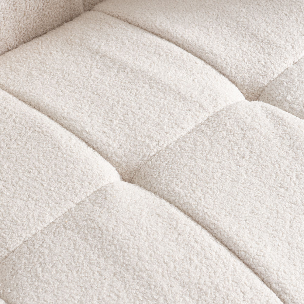 Home Deluxe Teddy Sofa Bouclé COMO - 236 x 68 cm Beige