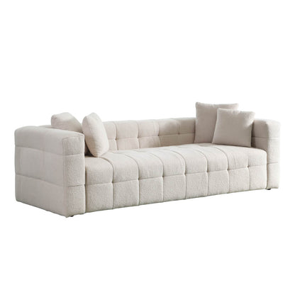 Home Deluxe Teddy Sofa Bouclé COMO - 236 x 68 cm Beige