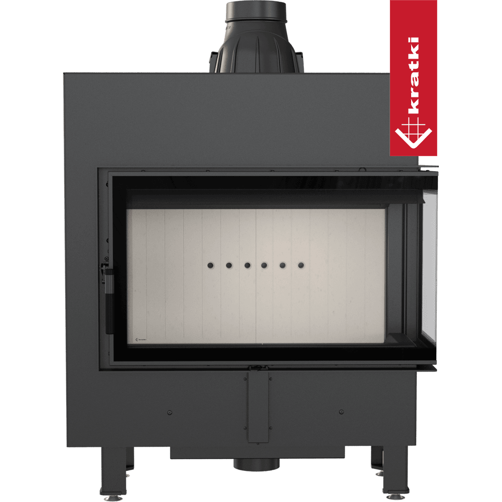 Kratki Kamineinsatz aus Stahl KRATKI LUCY SLIM rechts 10 kW Ø 160