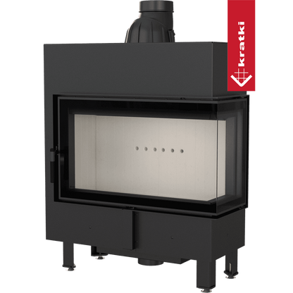 Kratki Kamineinsatz aus Stahl KRATKI LUCY SLIM rechts 10 kW Ø 160