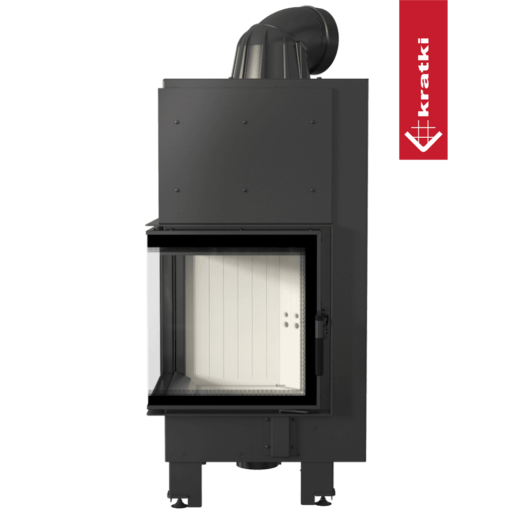 Kratki Kamineinsatz aus Stahl KRATKI MBN links 8 kW Ø 200 gebogenes Glas