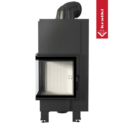 Kratki Kamineinsatz aus Stahl KRATKI MBN links 8 kW Ø 200 gebogenes Glas