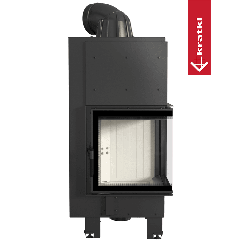 Kratki Kamineinsatz aus Stahl KRATKI MBN rechts 8 kW Ø 200 gebogenes Glas