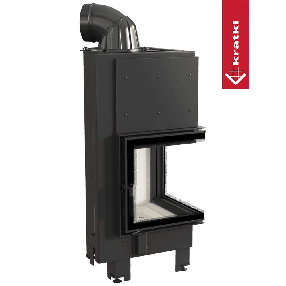 Kratki Kamineinsatz aus Stahl KRATKI MBN rechts 8 kW Ø 200 gebogenes Glas