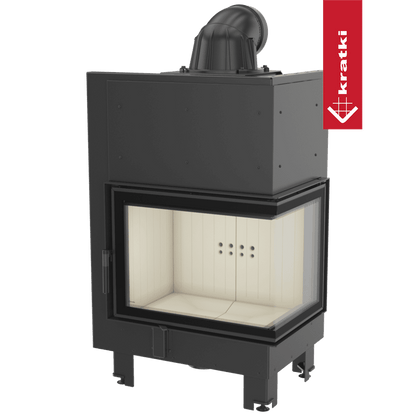 Kratki Kamineinsatz aus Stahl KRATKI MBZ rechts 13 kW Ø 200 gebogenes Glas