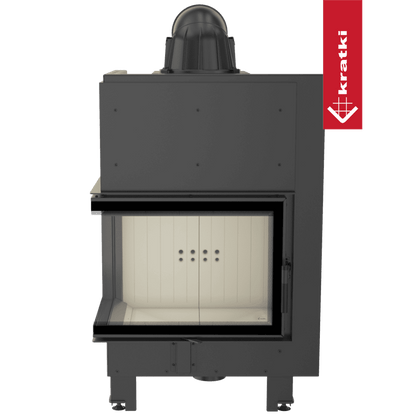Kratki Kamineinsatz aus Stahl KRATKI MBZ links 13 kW Ø 200 gebogenes Glas