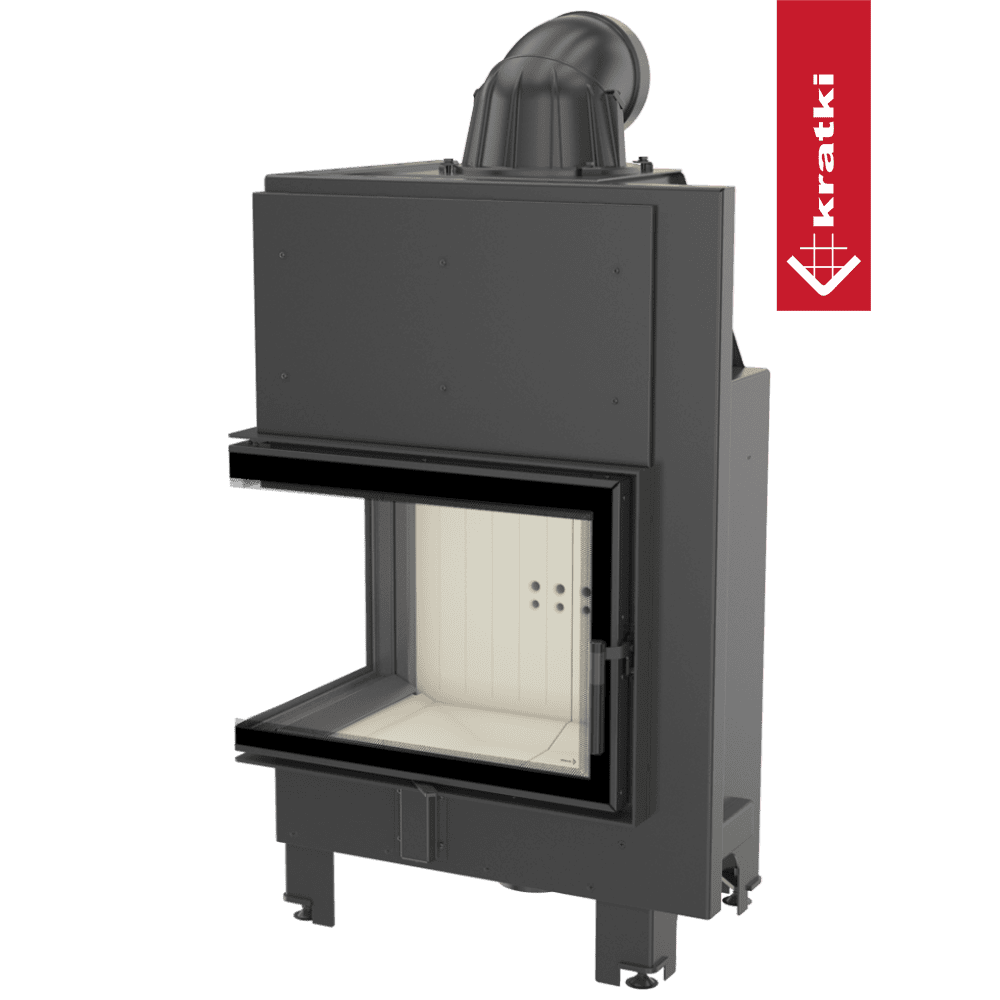 Kratki Kamineinsatz aus Stahl KRATKI MBZ links 13 kW Ø 200 gebogenes Glas
