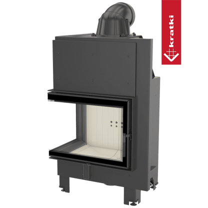 Kratki Kamineinsatz aus Stahl KRATKI MBZ links 13 kW Ø 200 gebogenes Glas