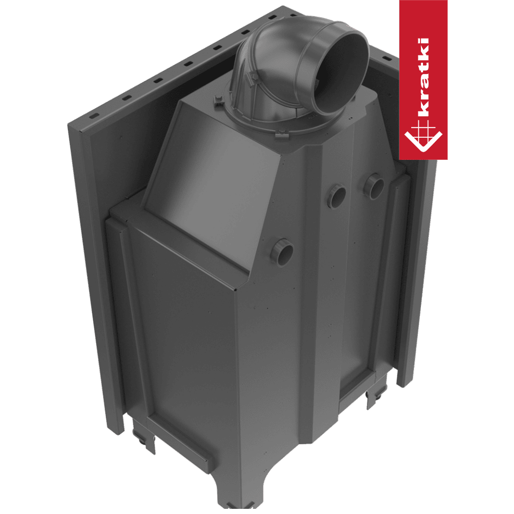 Kratki Kamineinsatz aus Stahl KRATKI MBZ links 13 kW Ø 200 gebogenes Glas