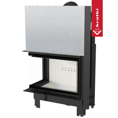 Kratki Kamineinsatz aus Stahl KRATKI MBA links 17 kW Ø 200 mit Schiebetür gebogenes Glas