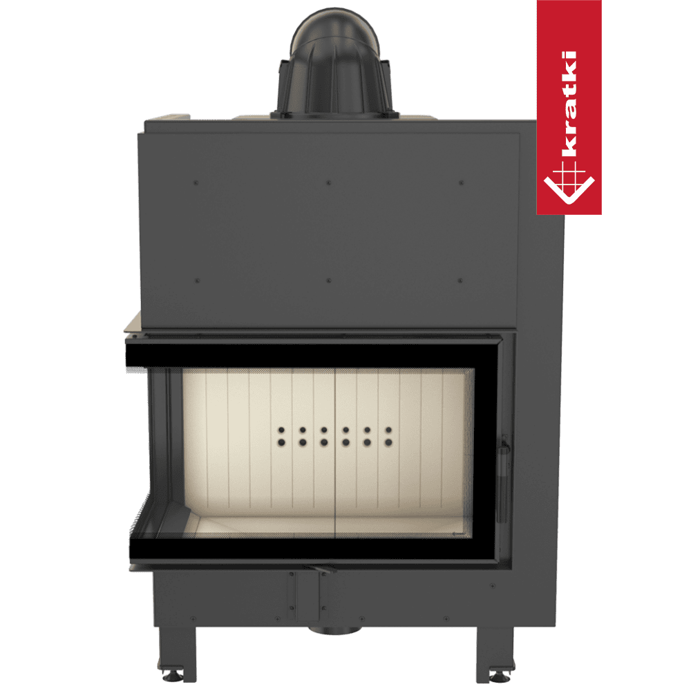Kratki Kamineinsatz aus Stahl KRATKI MBO links 15 kW Ø 200 gebogenes Glas
