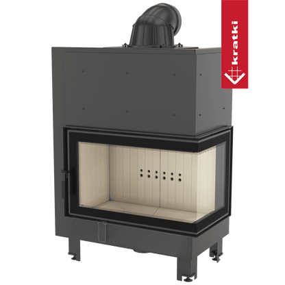 Kratki Kamineinsatz aus Stahl KRATKI MBO rechts 15 kW Ø 200 gebogenes Glas