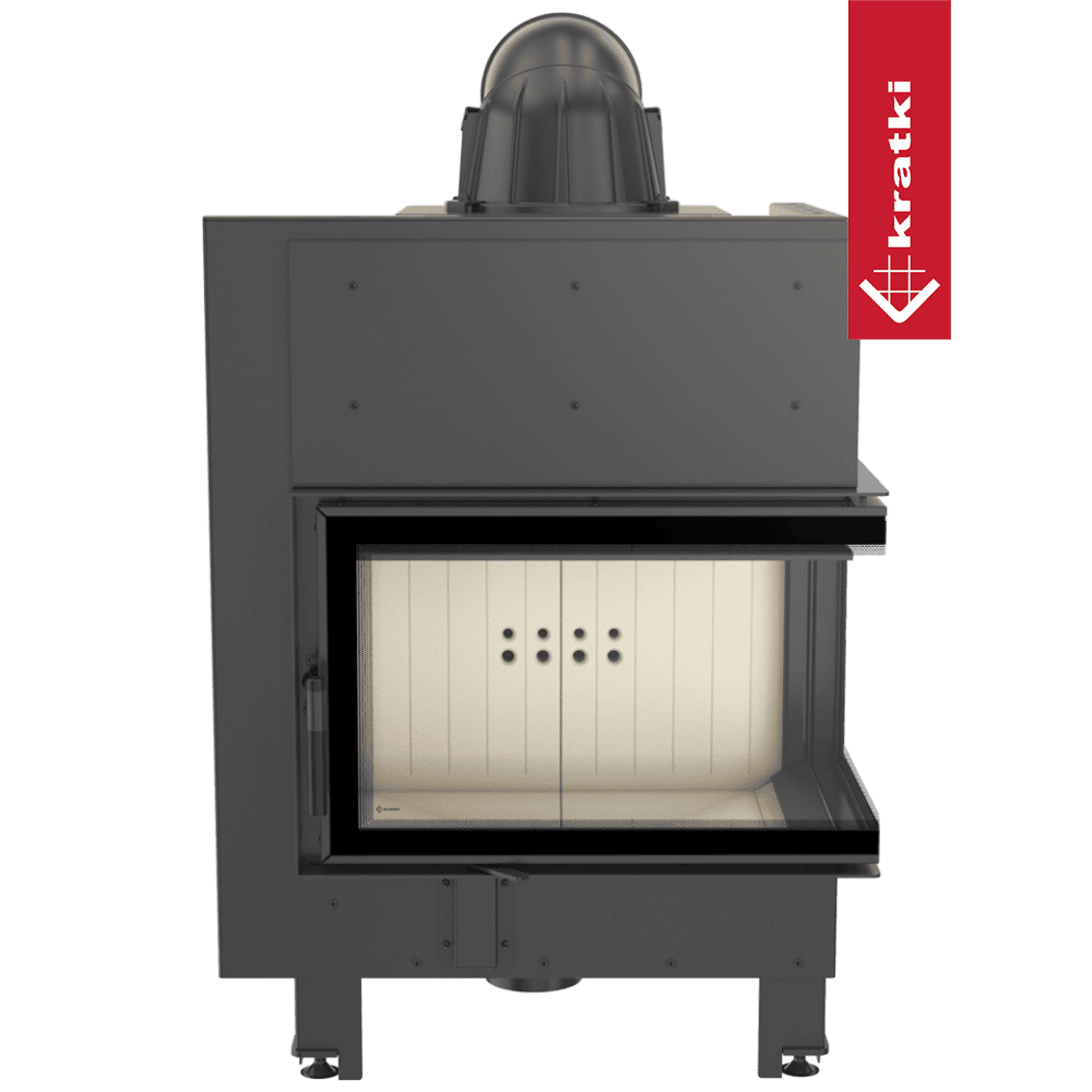 Kratki Kamineinsatz aus Stahl KRATKI MBM rechts 10 kW Ø 200 gebogenes Glas
