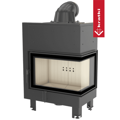 Kratki Kamineinsatz aus Stahl KRATKI MBM rechts 10 kW Ø 200 gebogenes Glas