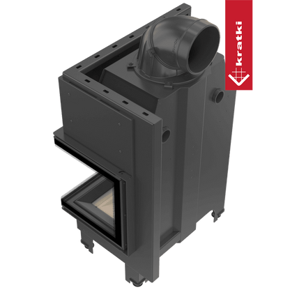 Kratki Kamineinsatz aus Stahl KRATKI MBM rechts 10 kW Ø 200 gebogenes Glas