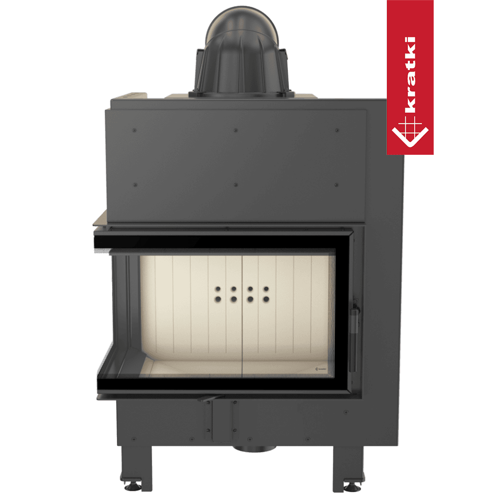 Kratki Kamineinsatz aus Stahl KRATKI MBM links 10 kW Ø 200 gebogenes Glas