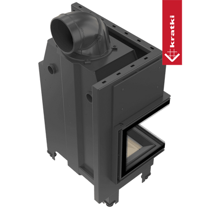 Kratki Kamineinsatz aus Stahl KRATKI MBM links 10 kW Ø 200 gebogenes Glas